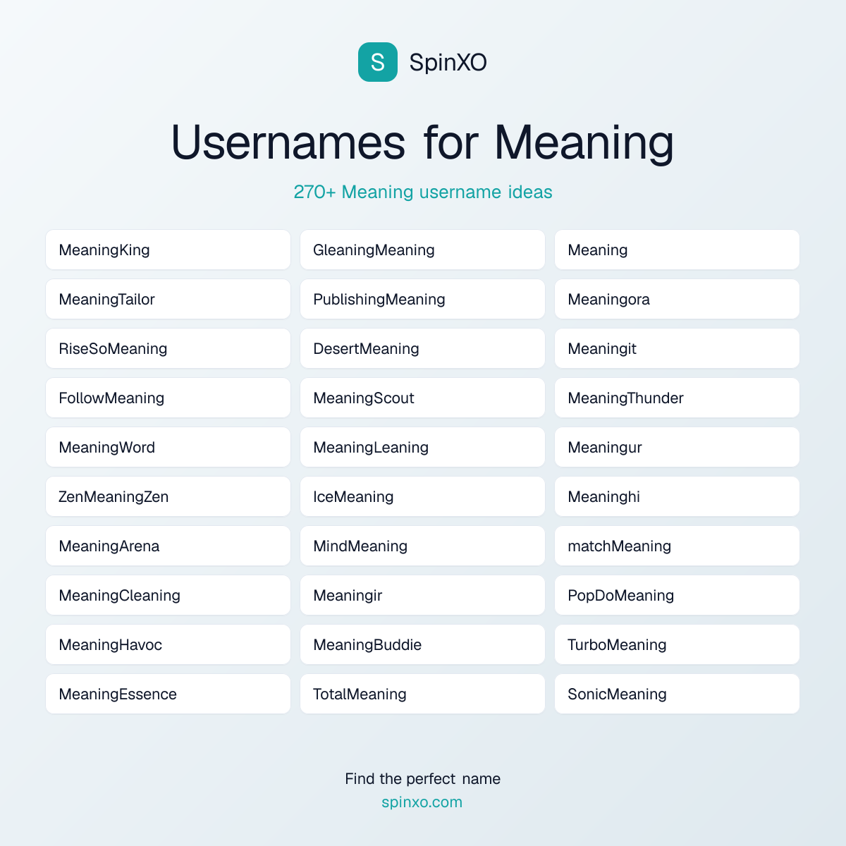 Meaning Username Ideas - 270+ Aesthetic, Cute & Cool Names | SpinXO