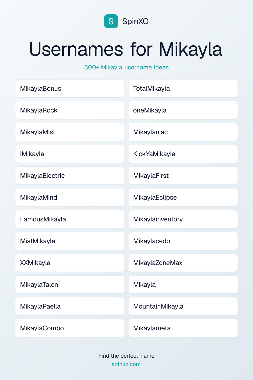 Usernames for Mikayla