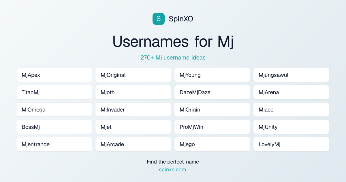 Mj Username Ideas - 270+ Aesthetic, Cute & Cool Names | SpinXO