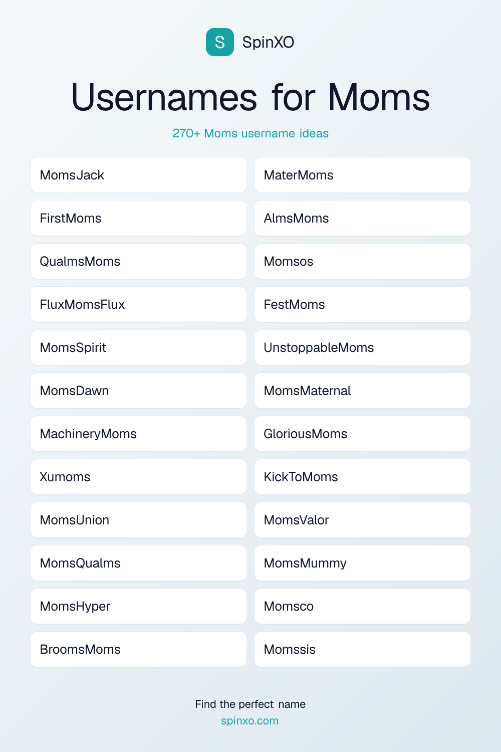 Moms Username Ideas - 270+ Aesthetic, Cute & Cool Names | SpinXO
