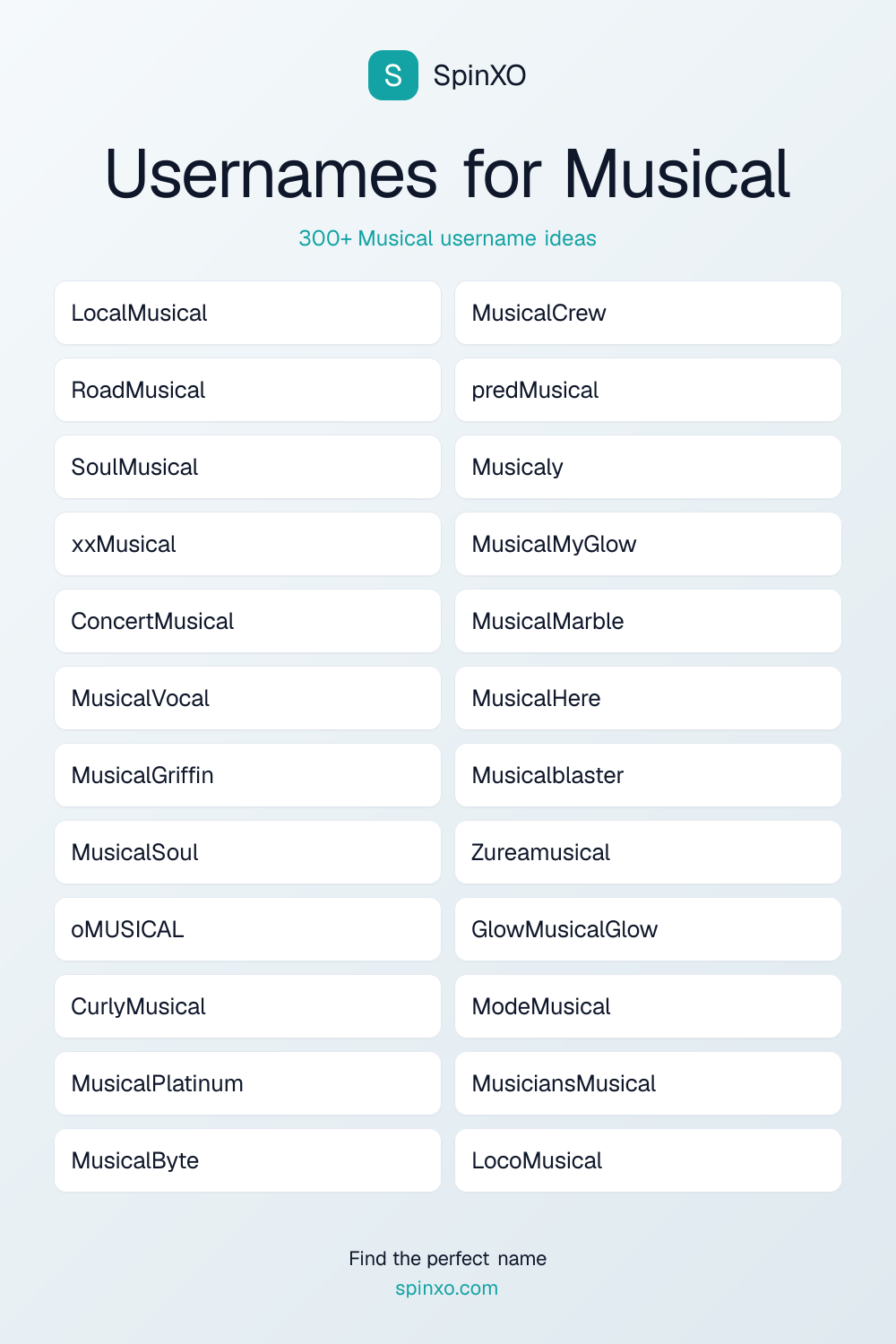 Usernames for Musical