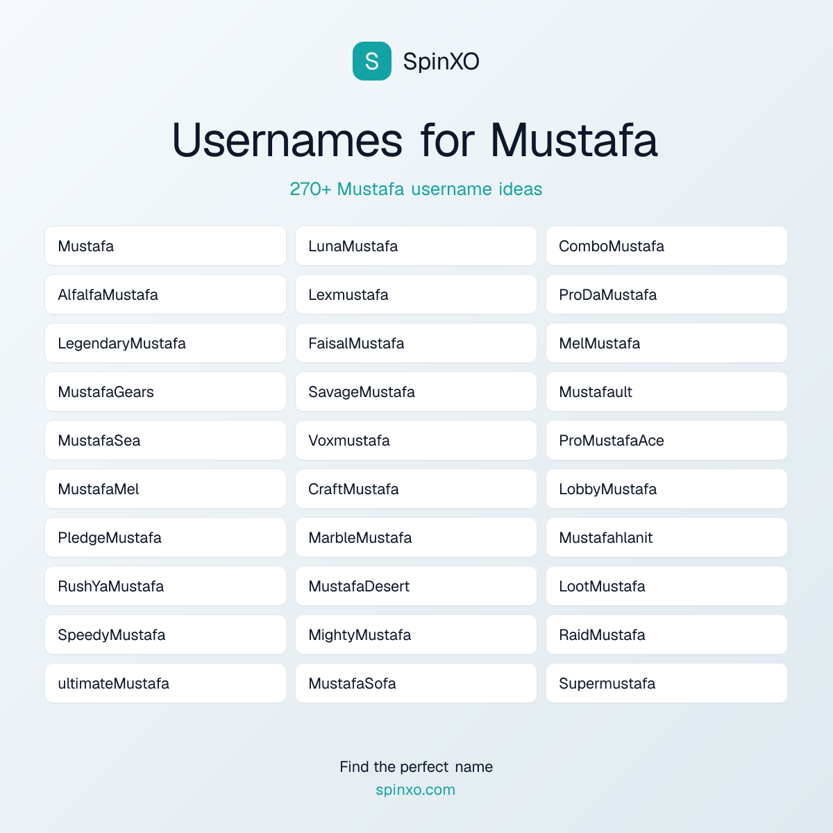 Mustafa Username Ideas - 270+ Aesthetic, Cute & Cool Names | SpinXO