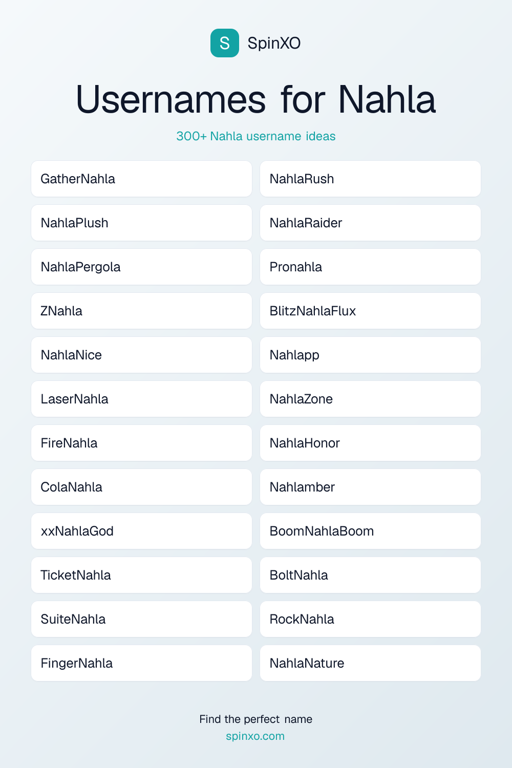 Usernames for Nahla