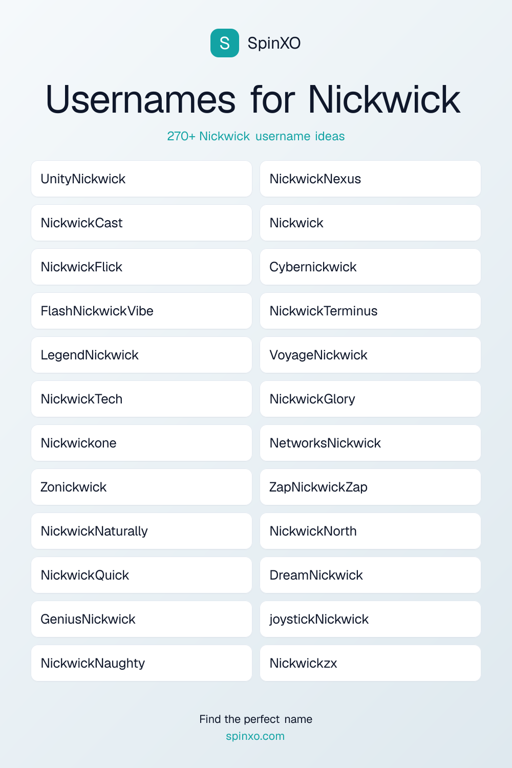 Nickwick Username Ideas - 270+ Aesthetic, Cute & Cool Names | SpinXO