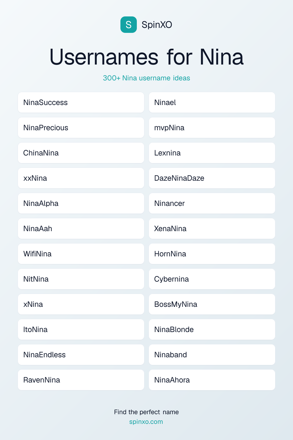 Usernames for Nina