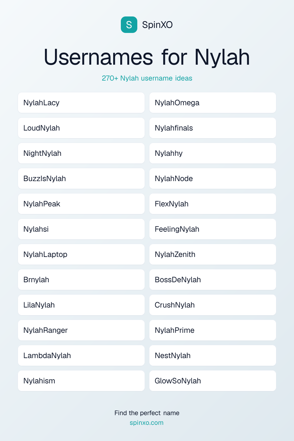 Usernames for Nylah