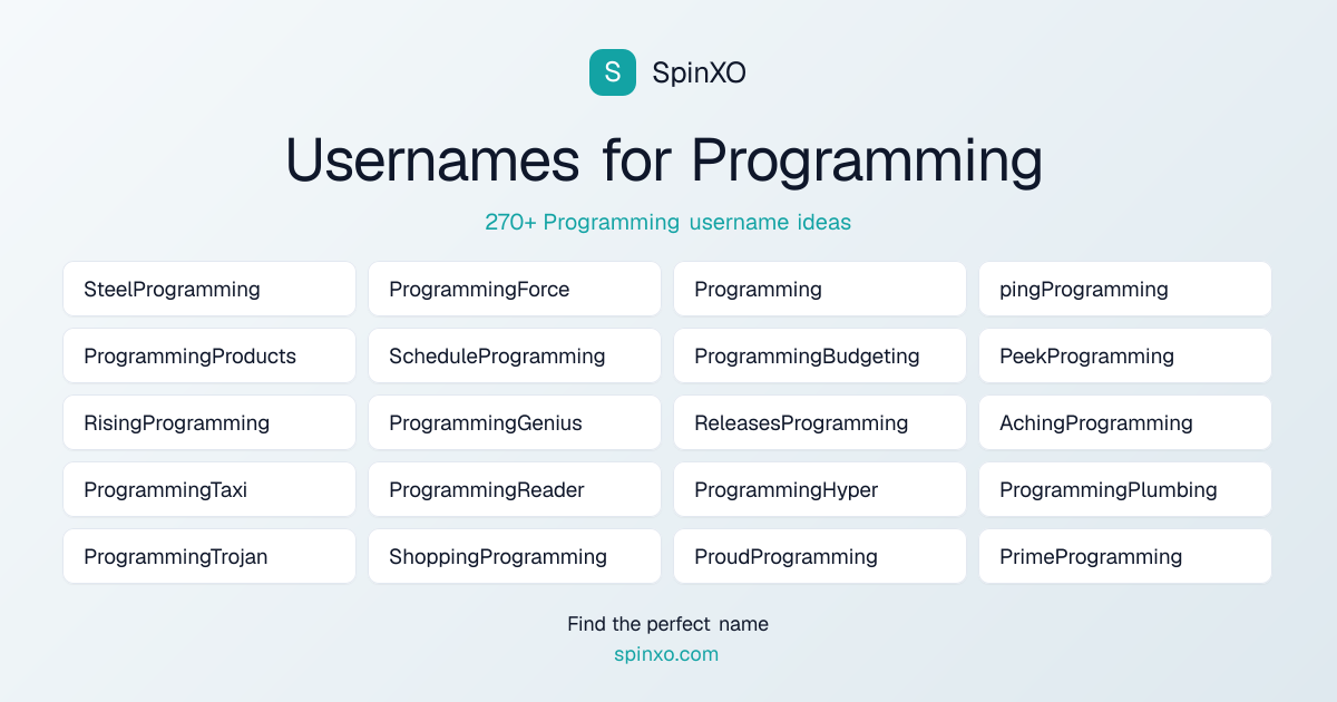 Programming Username Ideas - 270+ Aesthetic, Cute & Cool Names | SpinXO