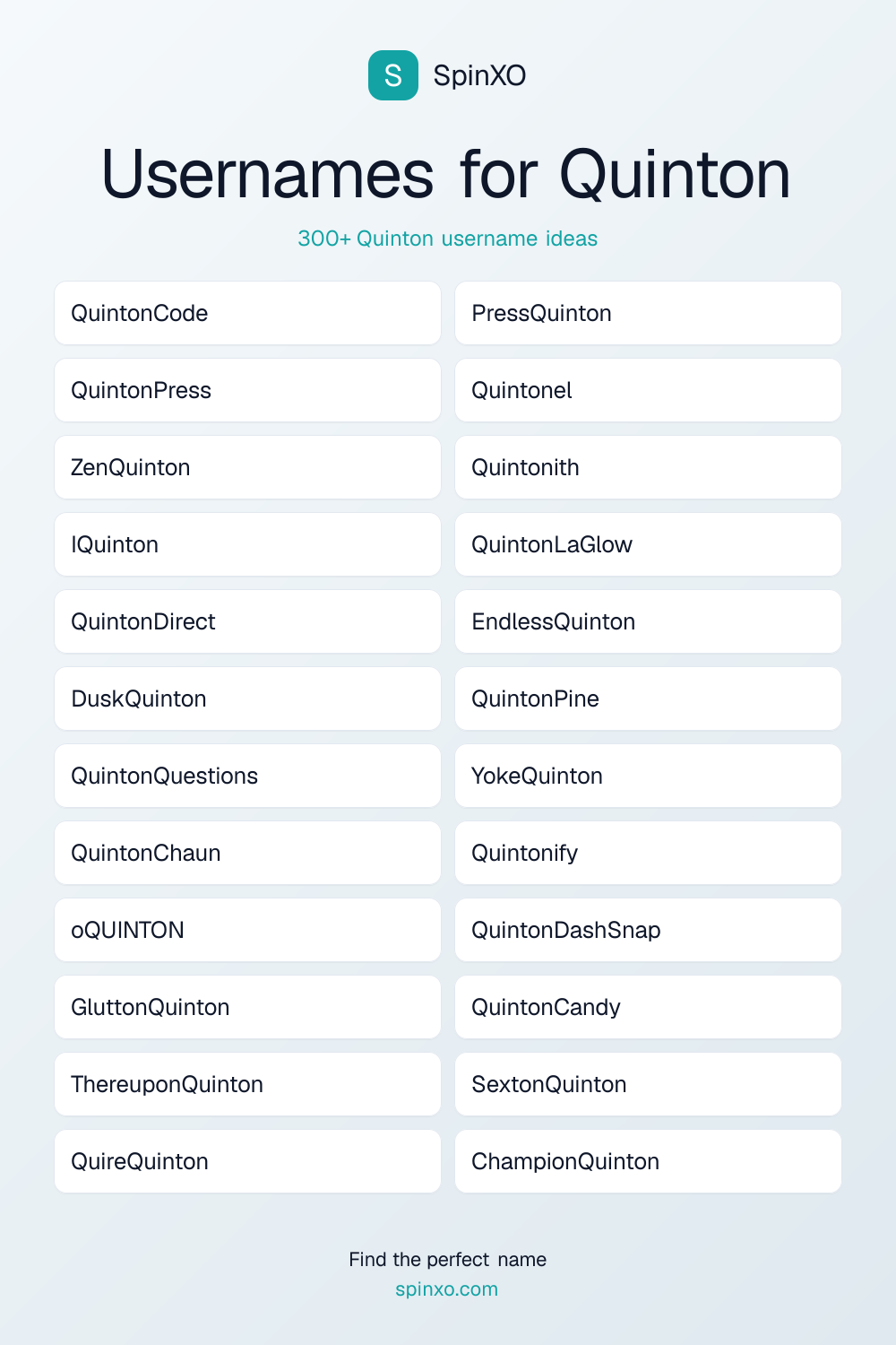 Usernames for Quinton