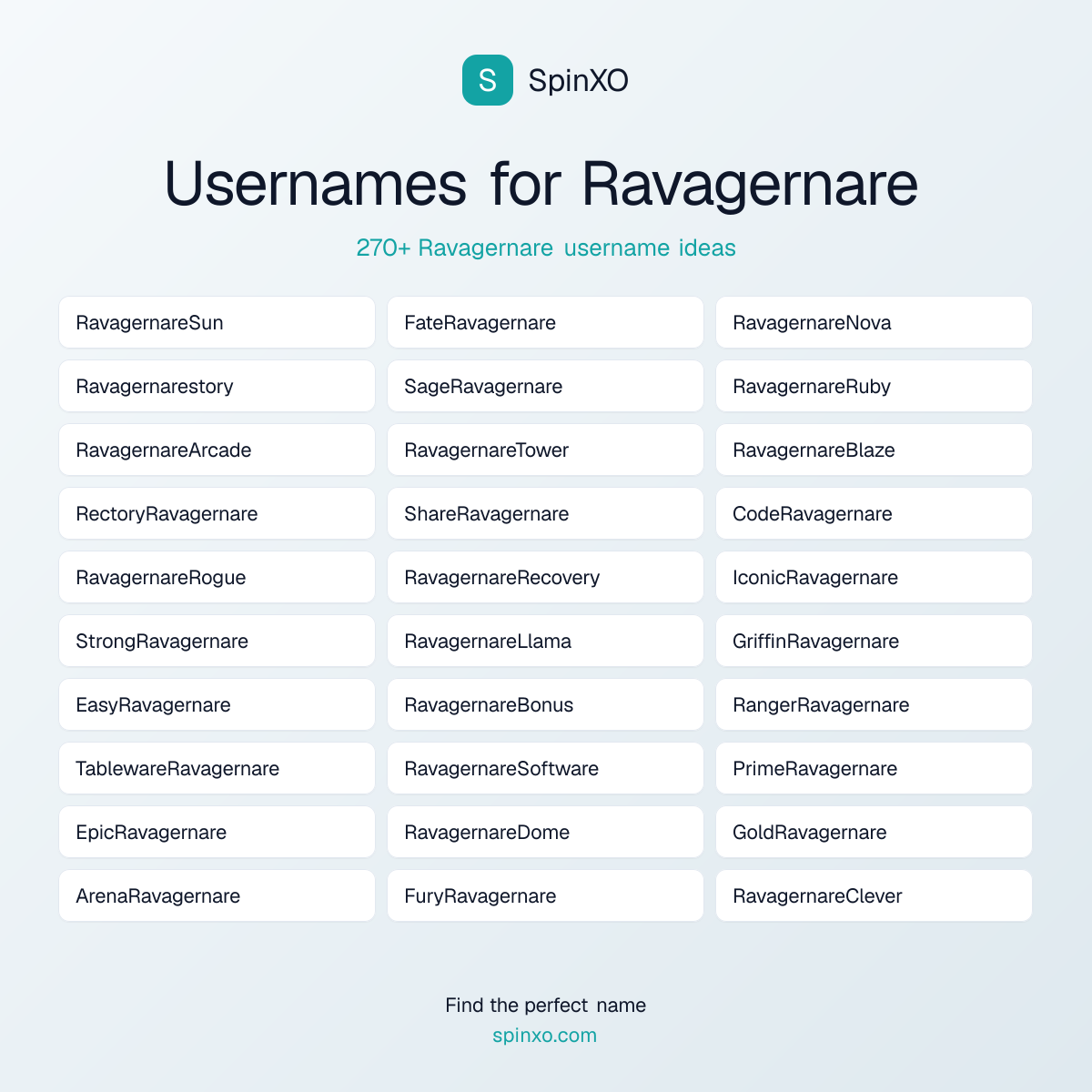 Ravagernare Username Ideas - 270+ Aesthetic, Cute & Cool Names | SpinXO