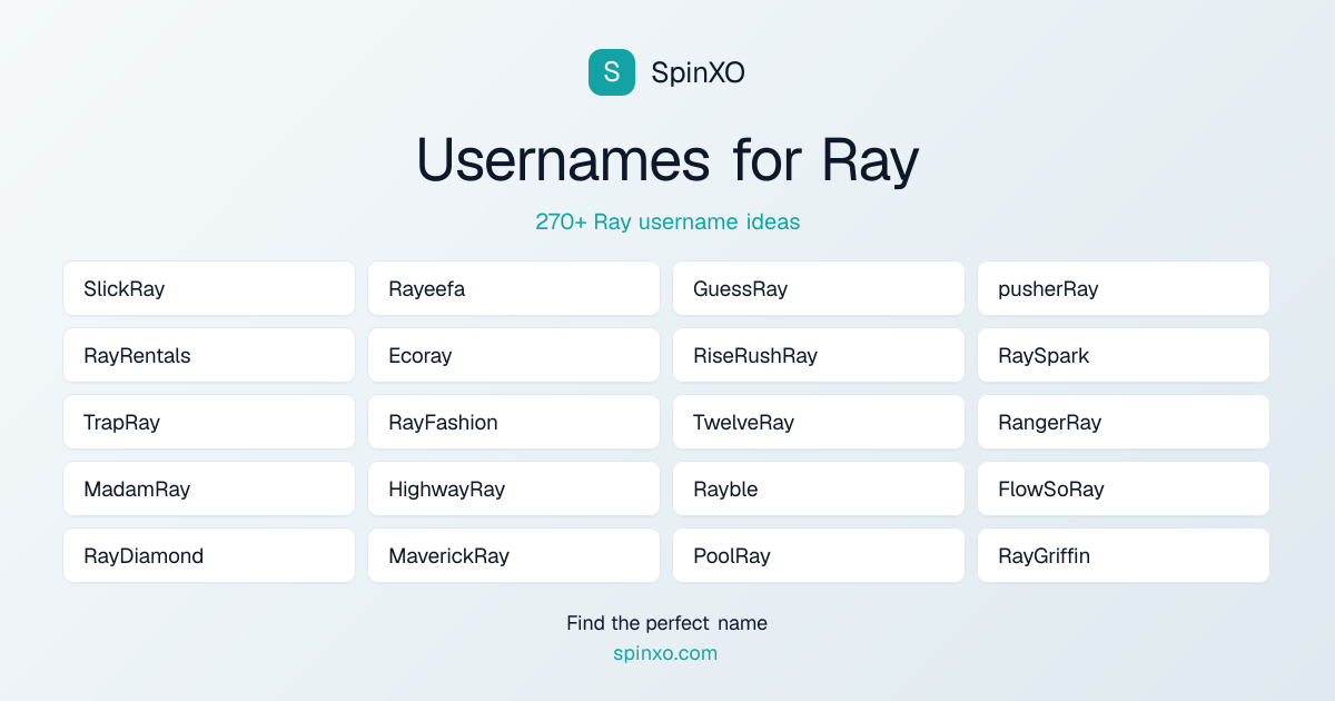 Ray Username Ideas - 270+ Aesthetic, Cute & Cool Names | SpinXO