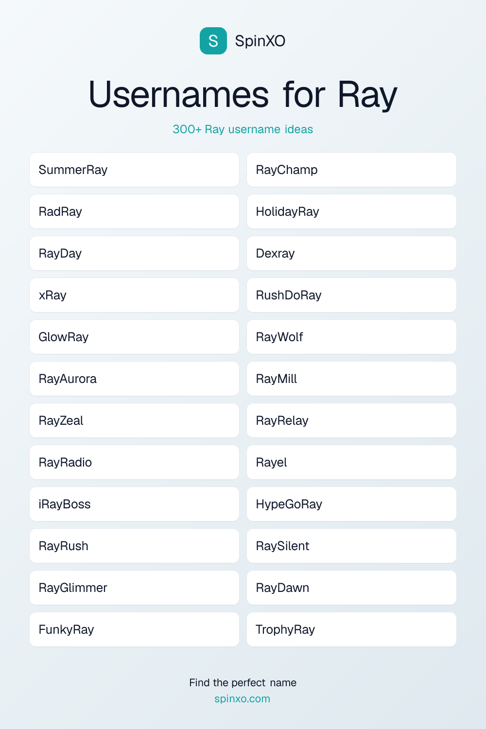 Usernames for Ray