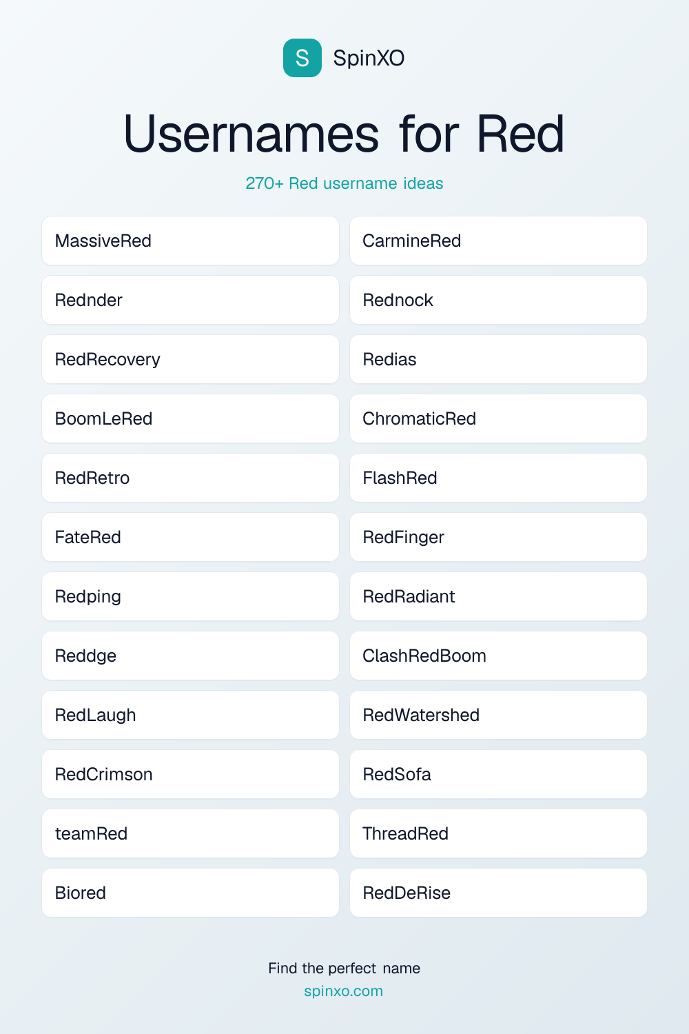 Red Username Ideas - 270+ Aesthetic, Cute & Cool Names | SpinXO