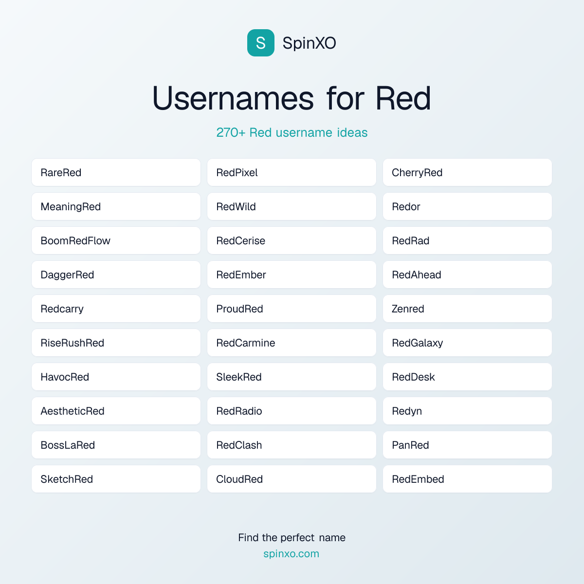 Red Username Ideas - 270+ Aesthetic, Cute & Cool Names | SpinXO