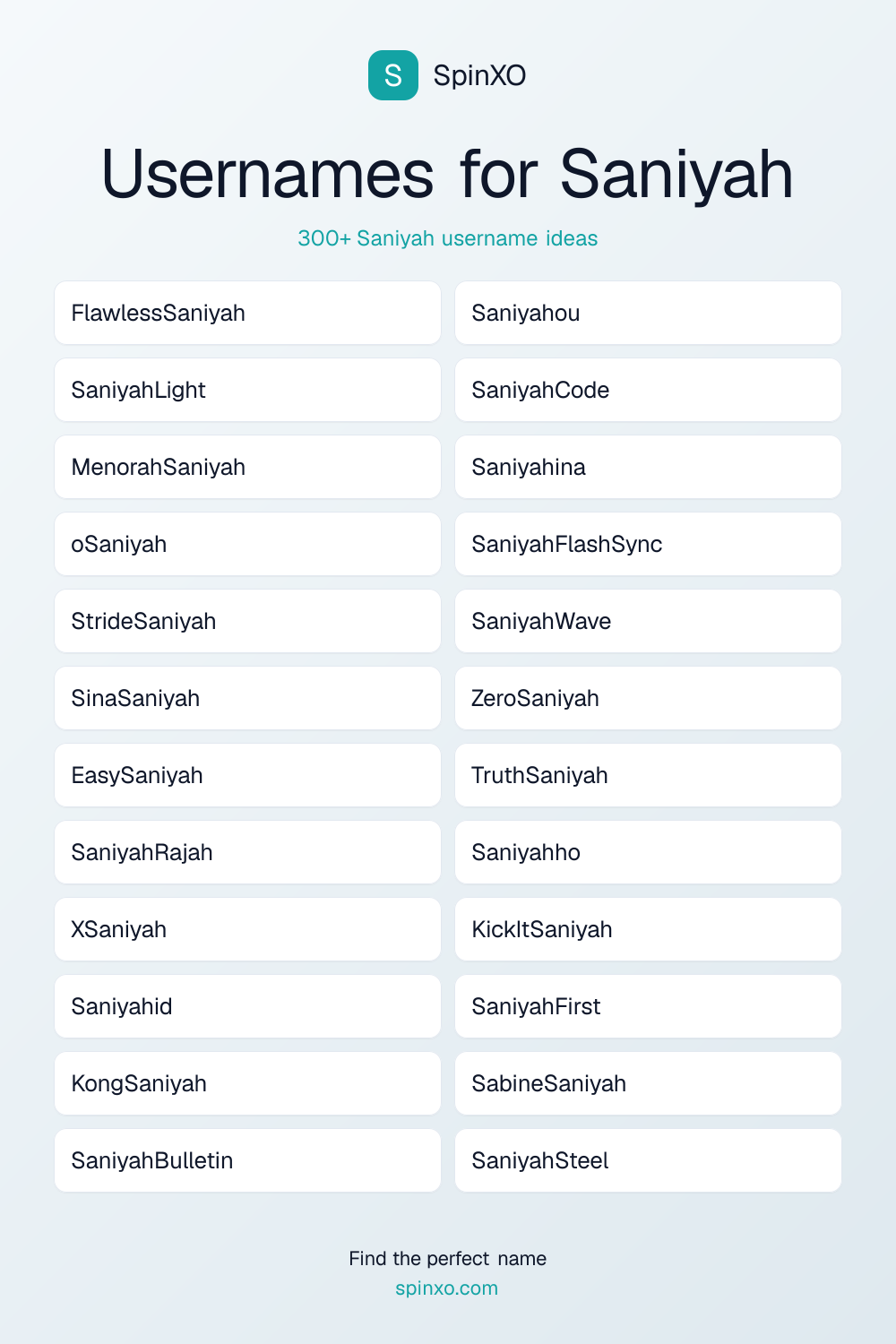 Usernames for Saniyah