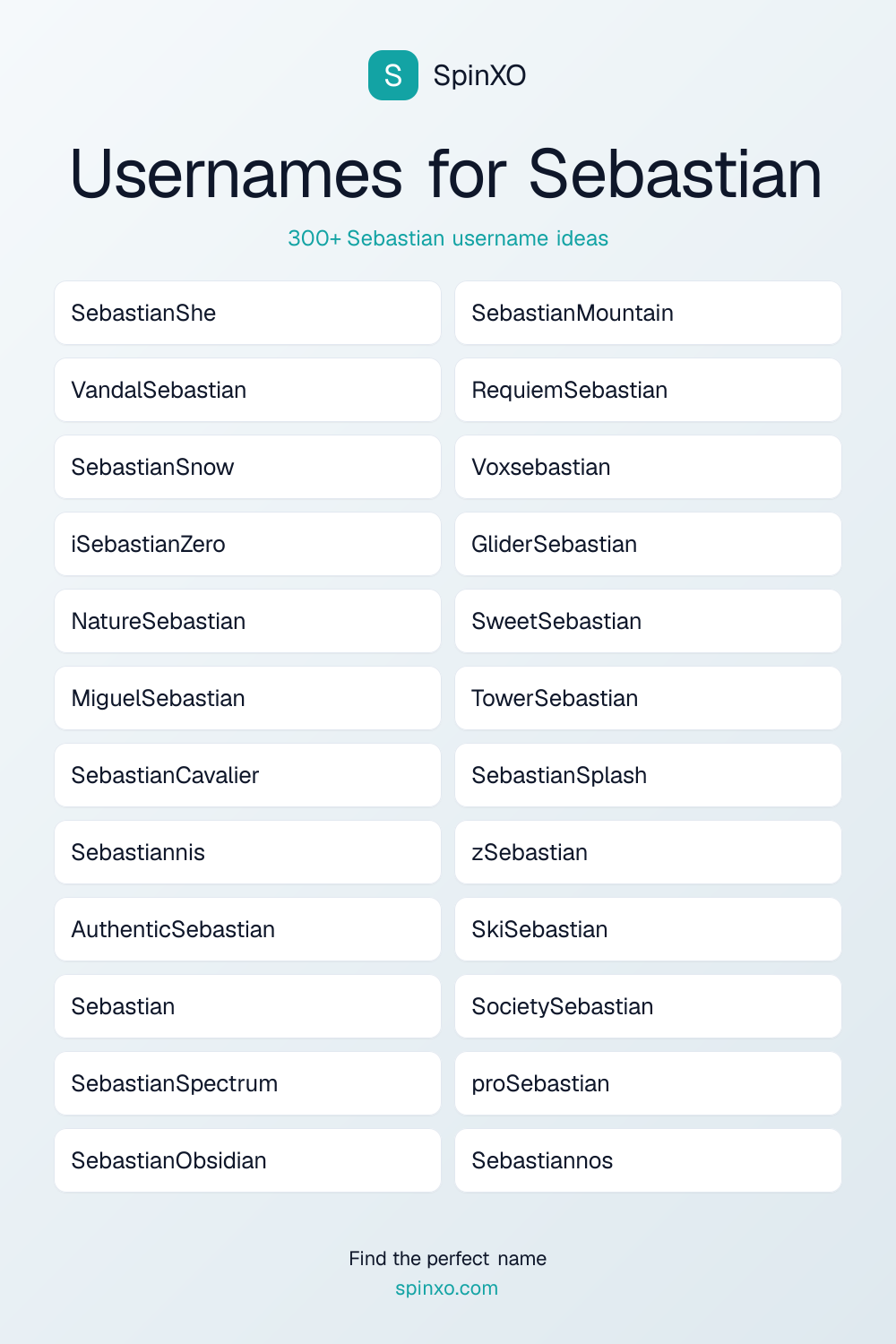 Usernames for Sebastian