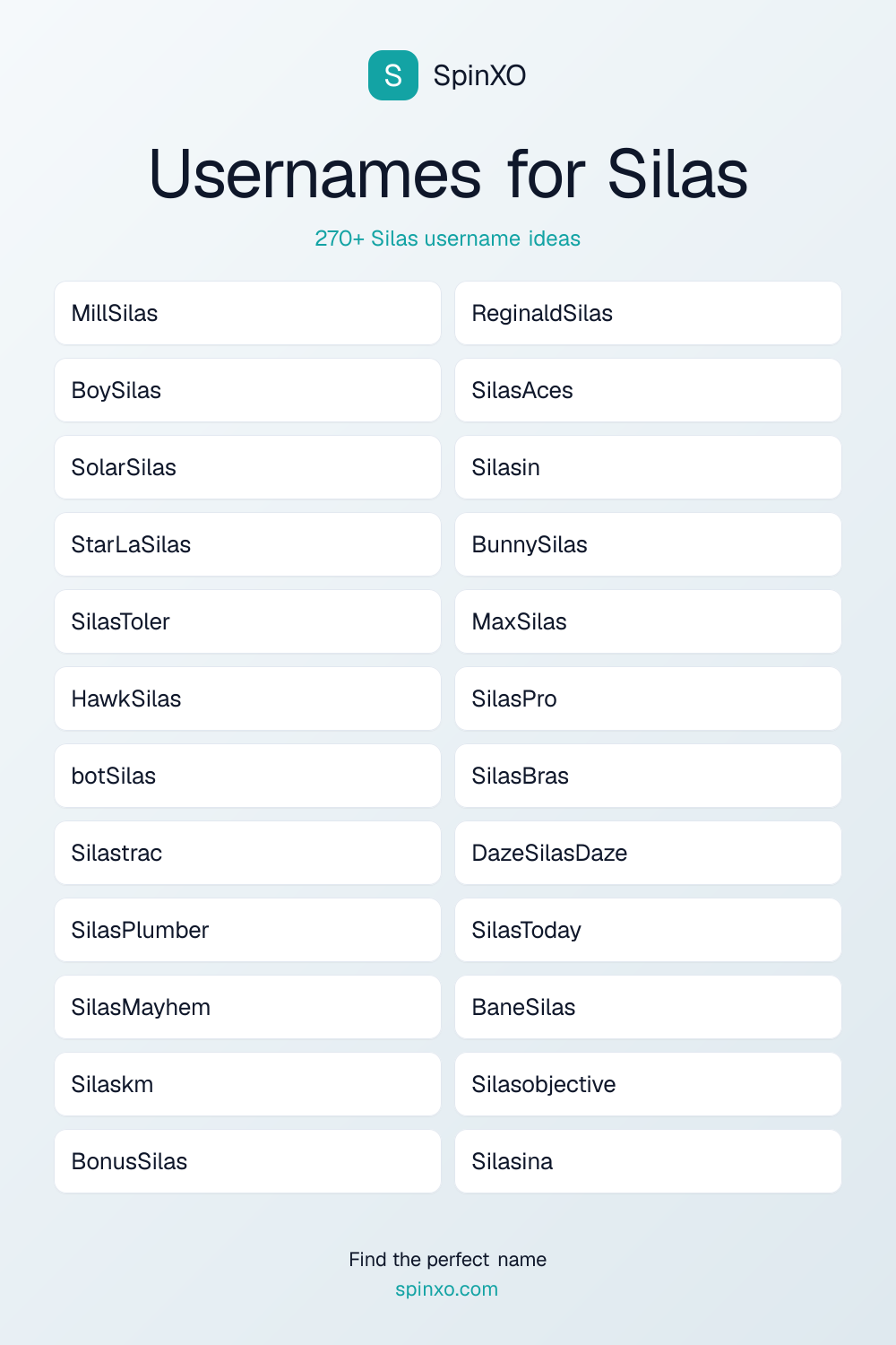 Usernames for Silas