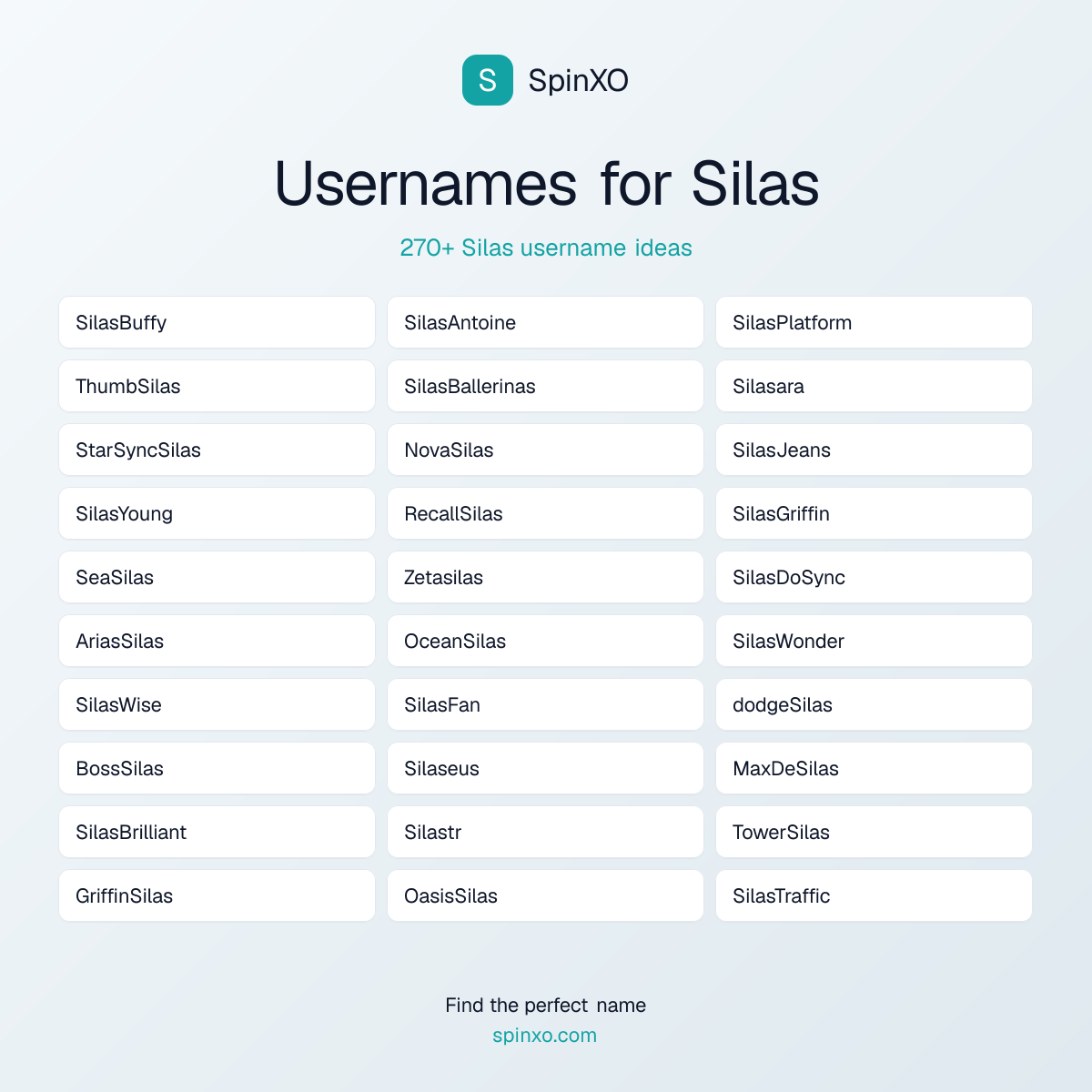 Silas Username Ideas - 270+ Aesthetic, Cute & Cool Names | SpinXO
