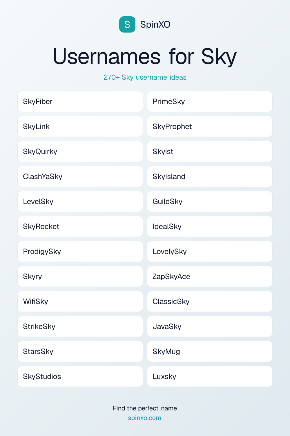 Sky Username Ideas - 270+ Aesthetic, Cute & Cool Names | SpinXO