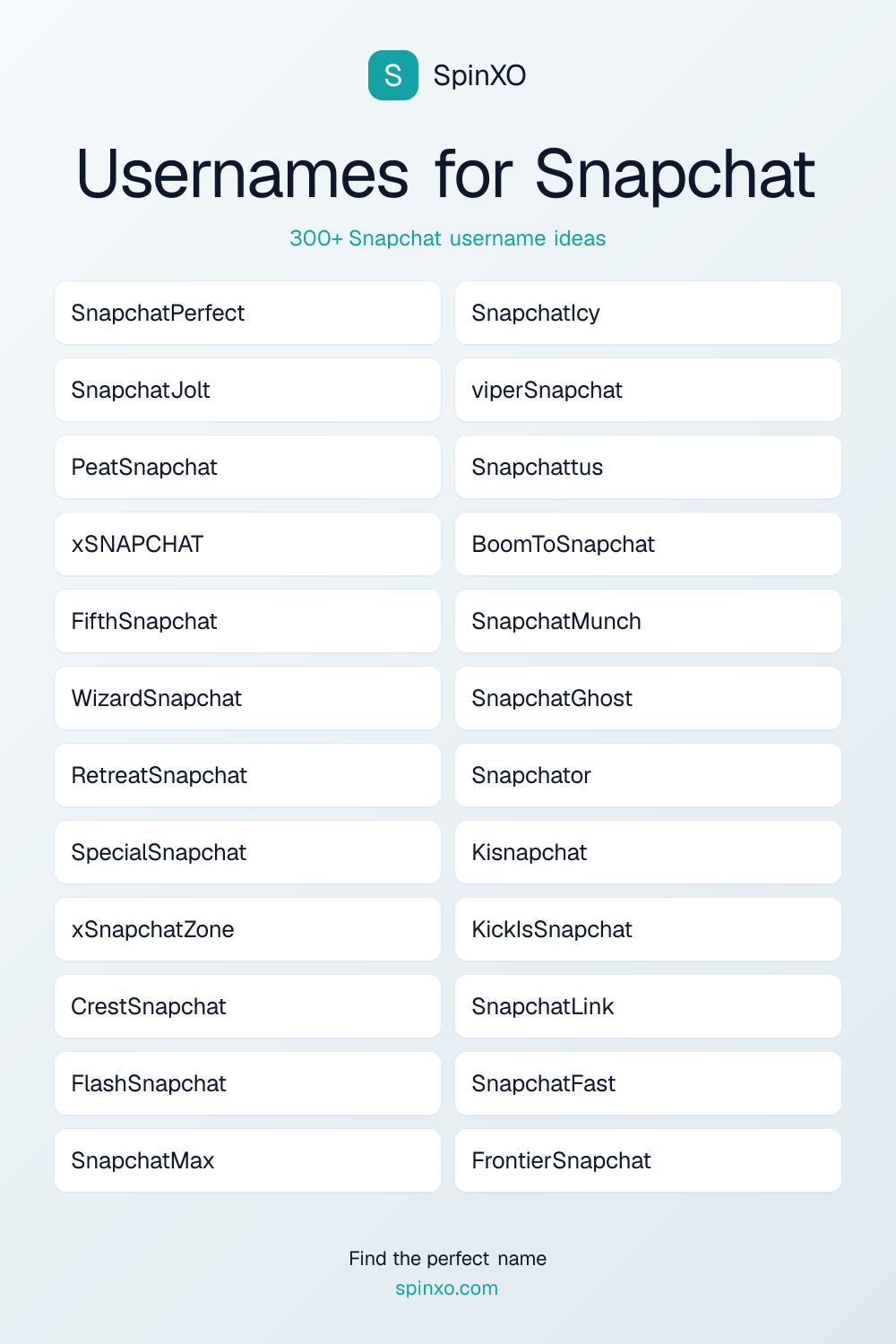 Usernames for Snapchat