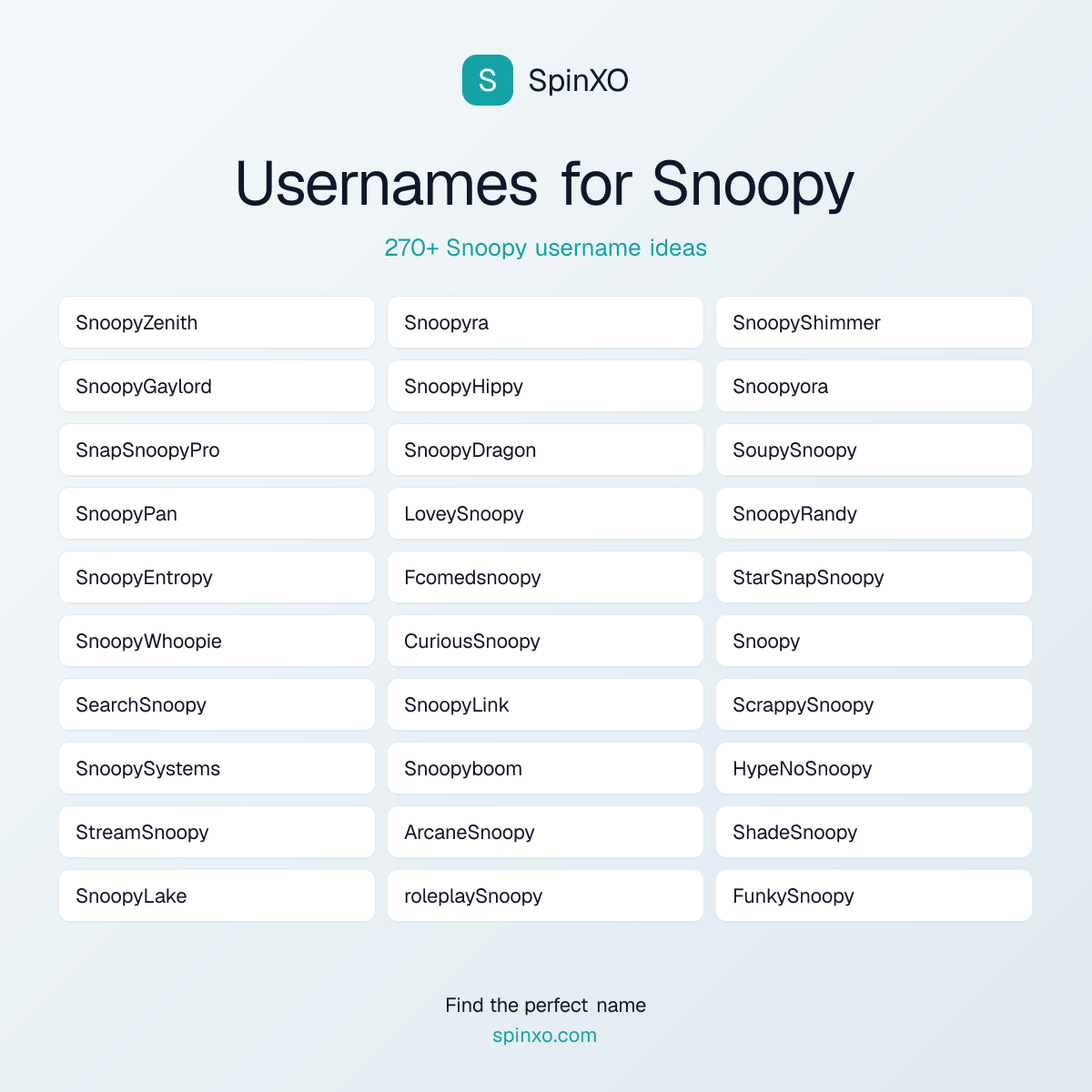 Snoopy Username Ideas - 270+ Aesthetic, Cute & Cool Names | SpinXO