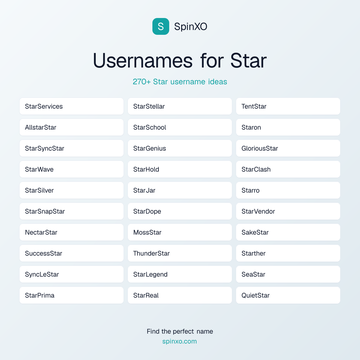 Star Username Ideas - 270+ Aesthetic, Cute & Cool Names | SpinXO