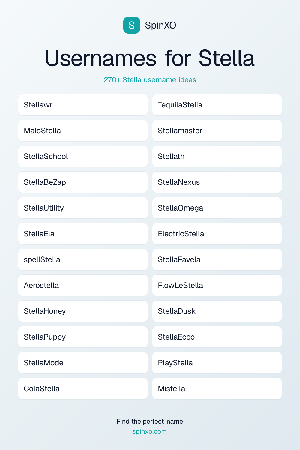 Usernames for Stella
