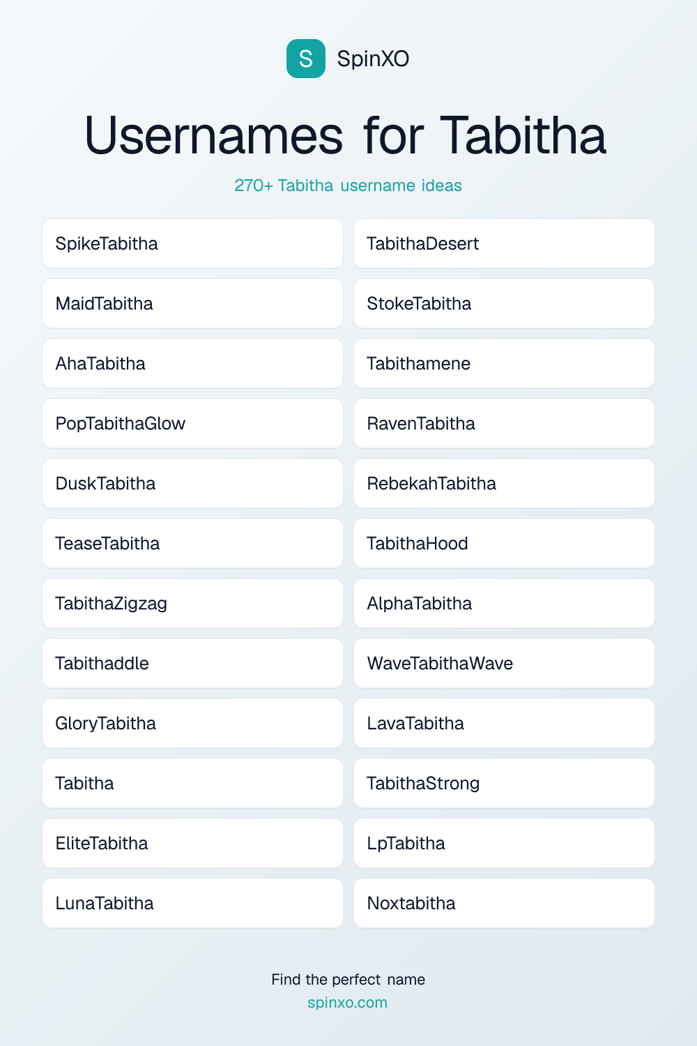 Usernames for Tabitha