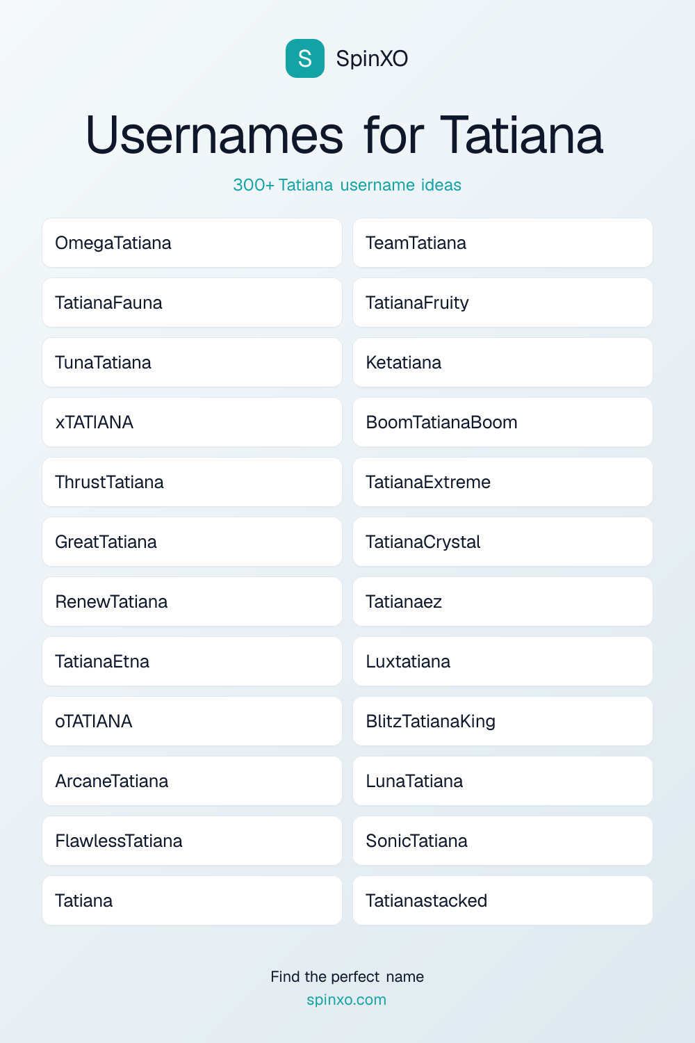 Usernames for Tatiana
