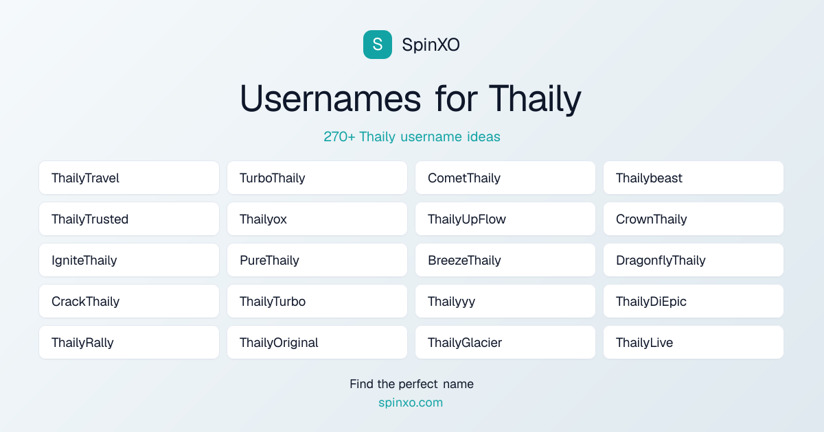 Thaily Username Ideas - 270+ Aesthetic, Cute & Cool Names | SpinXO