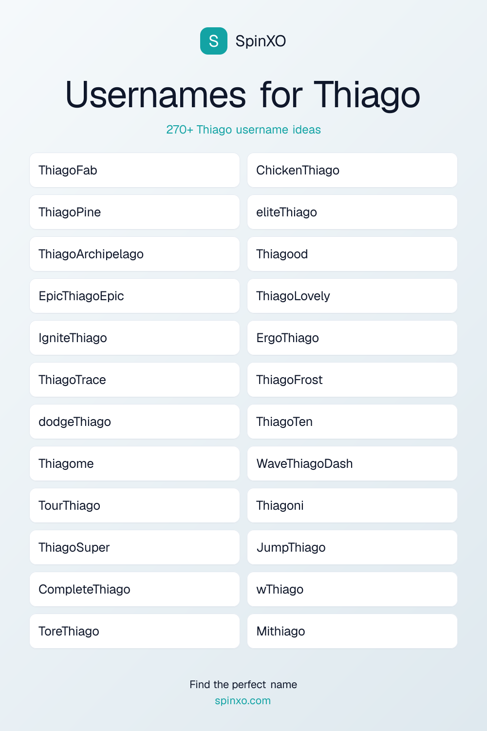Usernames for Thiago