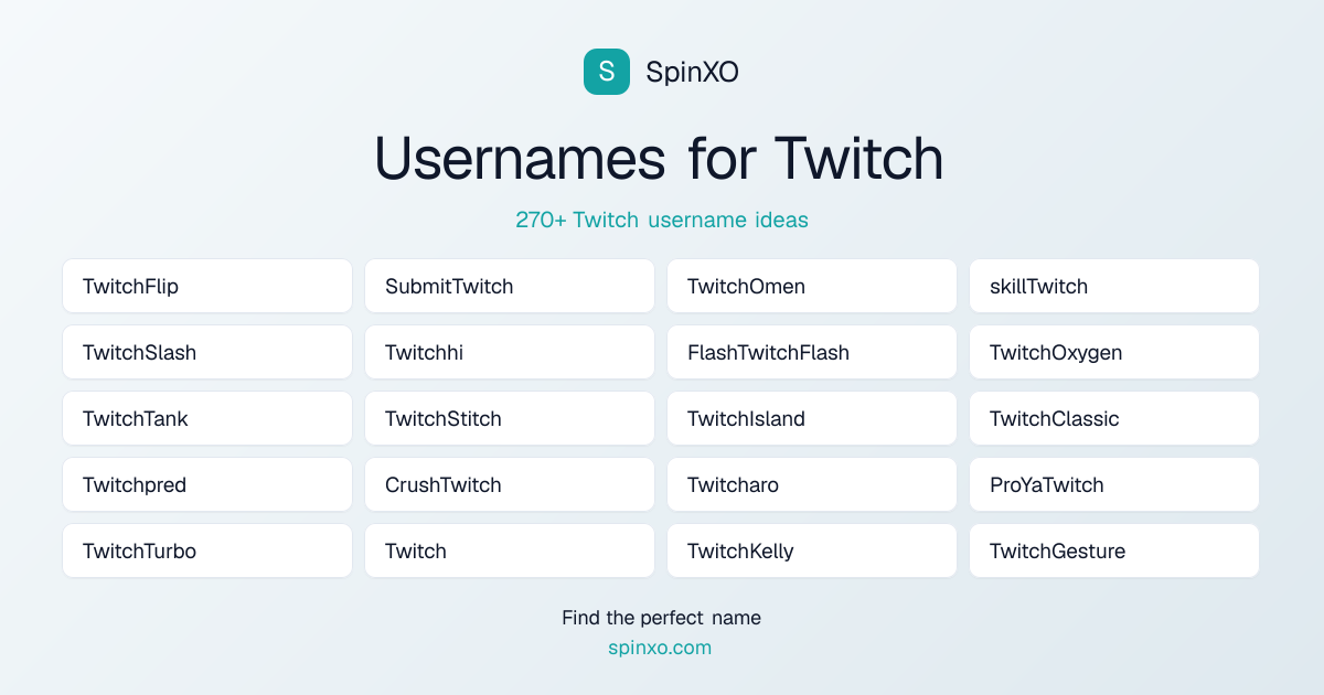 Twitch Username Ideas - 270+ Aesthetic, Cute & Cool Names | SpinXO