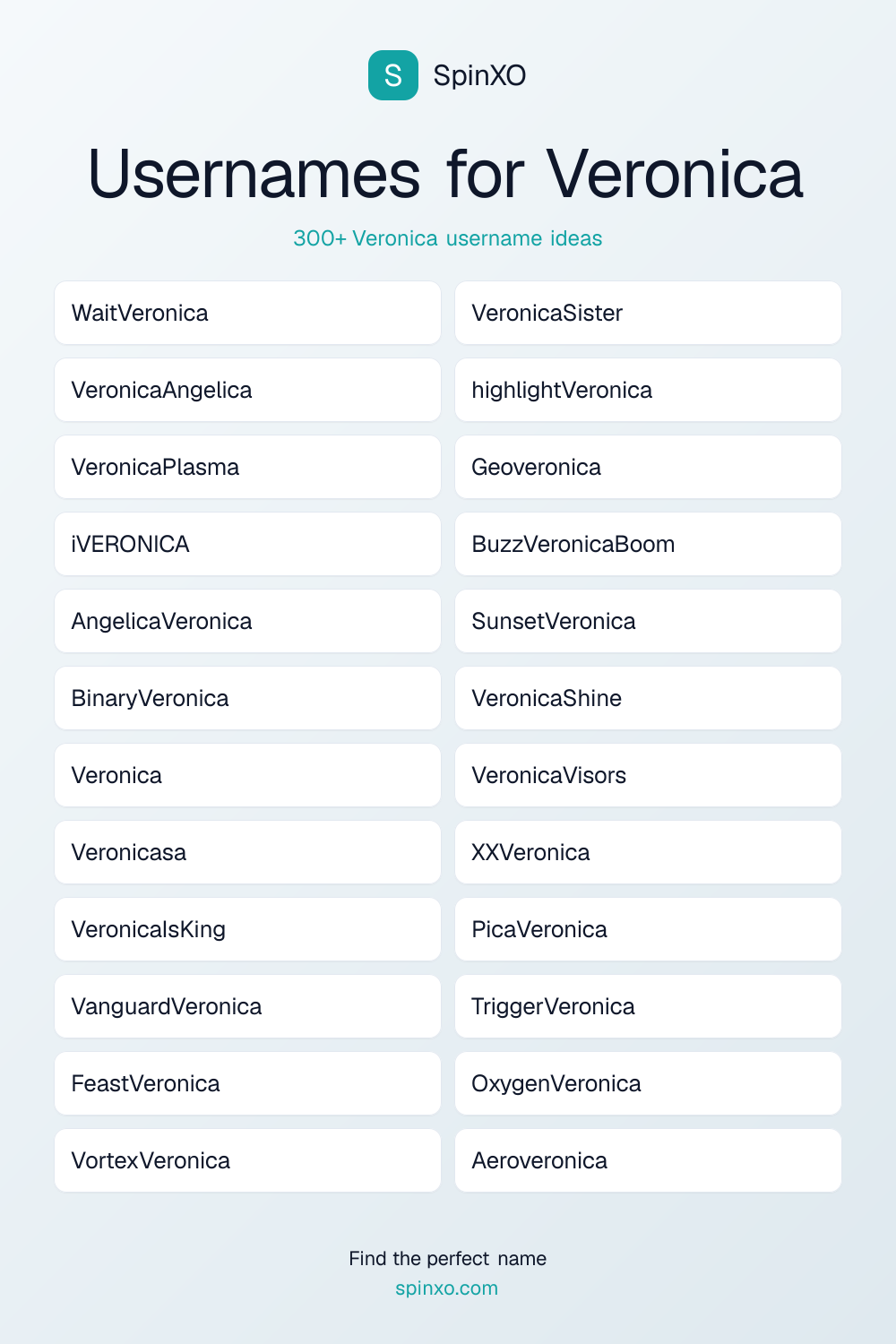 Usernames for Veronica