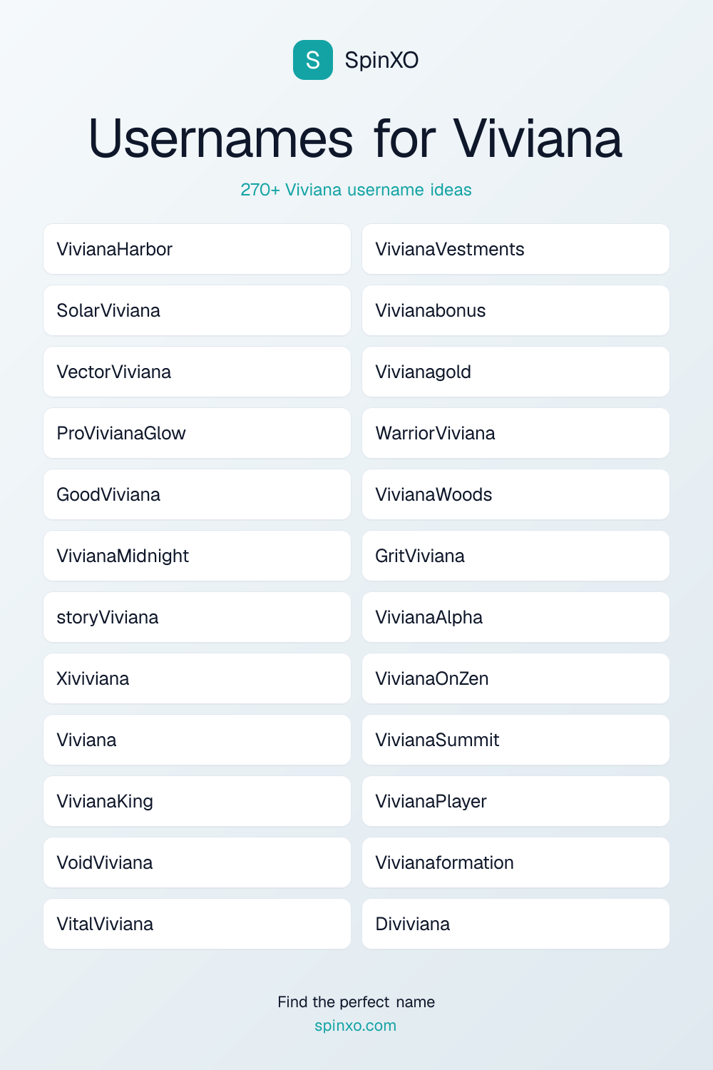 Usernames for Viviana