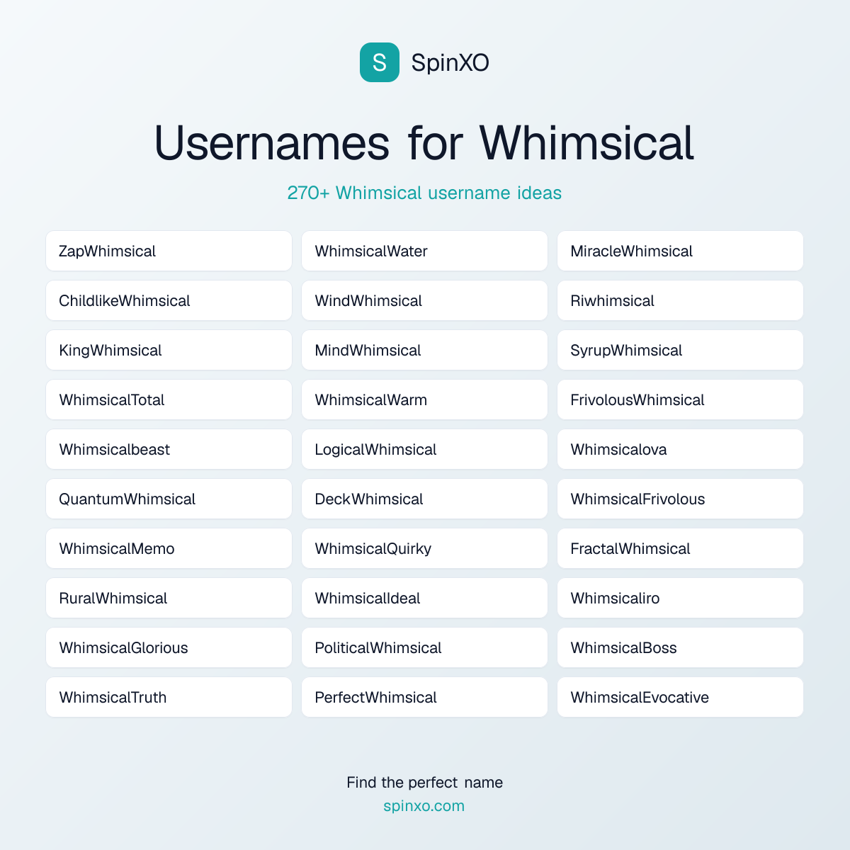 Whimsical Username Ideas - 270+ Aesthetic, Cute & Cool Names | SpinXO
