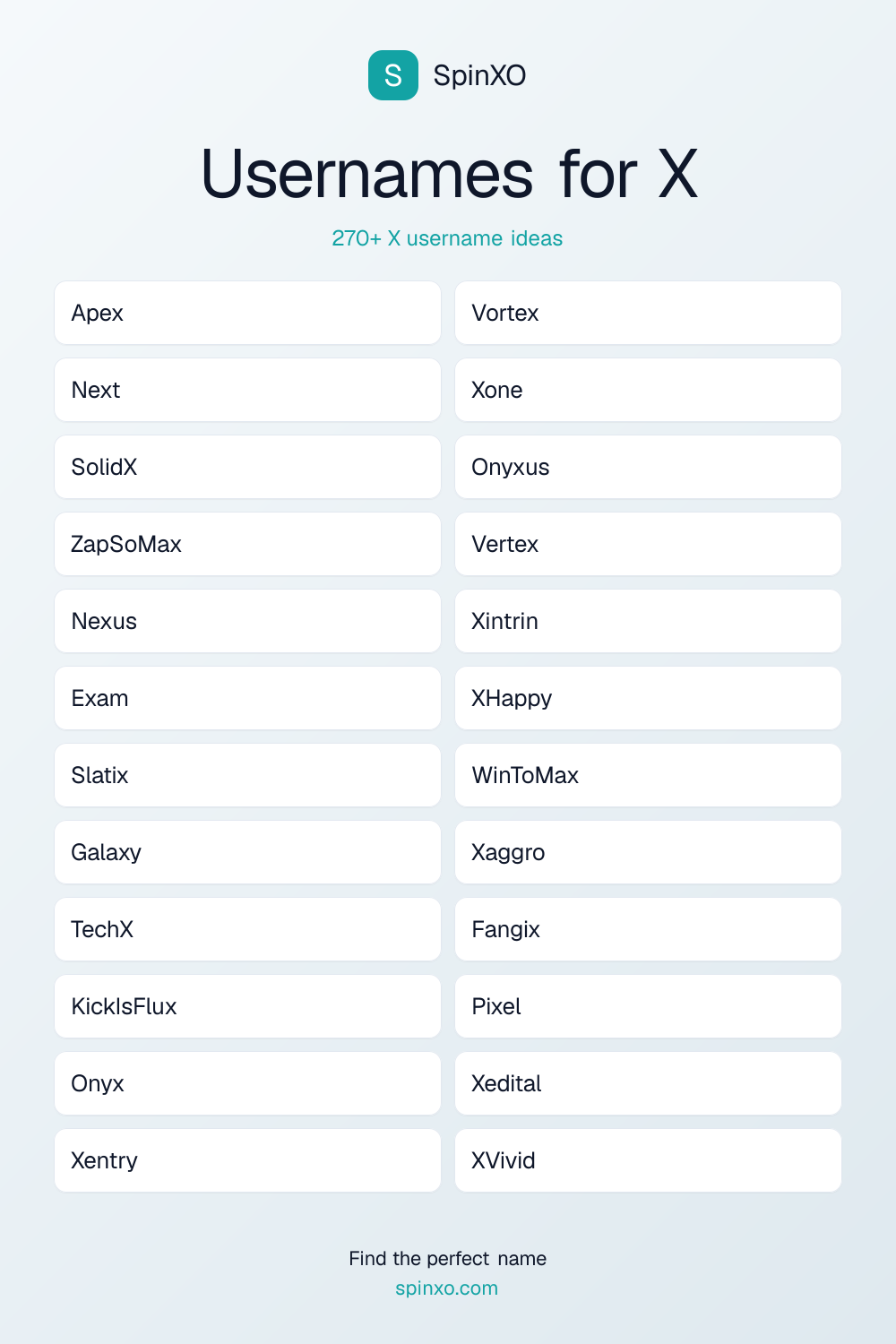 X Username Ideas - 270+ Aesthetic, Cute & Cool Names | SpinXO