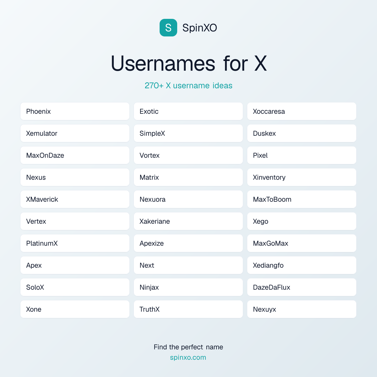 X Username Ideas - 270+ Aesthetic, Cute & Cool Names | SpinXO